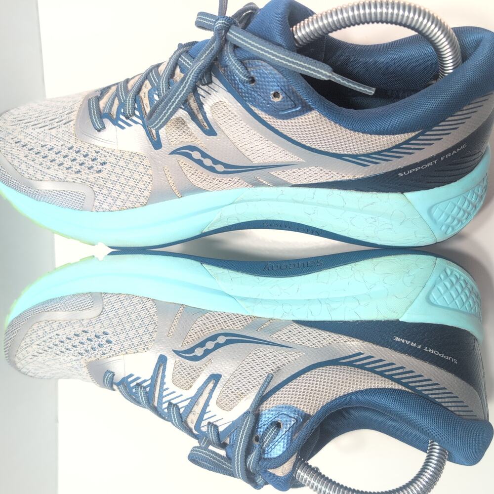 Saucony Omni Iso 2 Everun Running Ocean Blue Silver Shoes Women's 10 - Picture 6 of 8